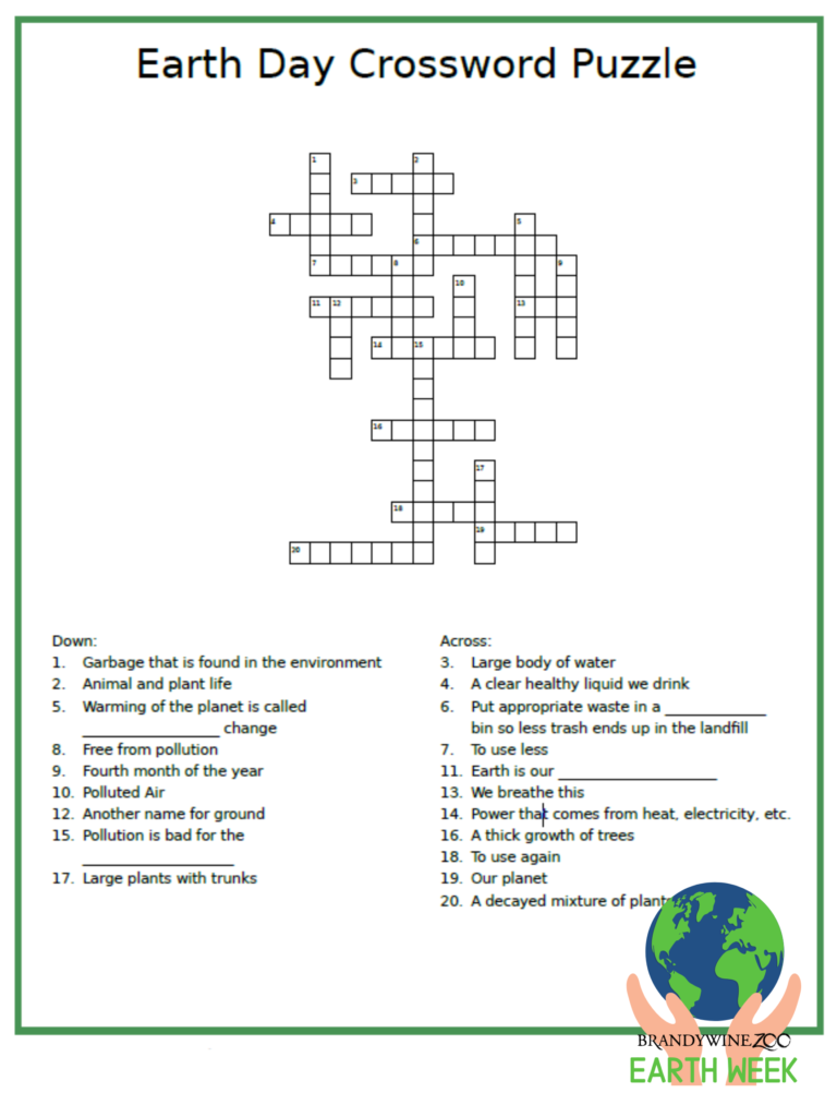 Earth Day crossword puzzles