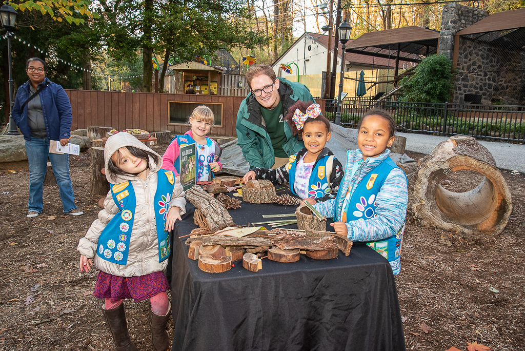 girl scouts at the Brandywine Zoo Scout Day