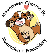 Mooncakes Charms Illustration and embroidery